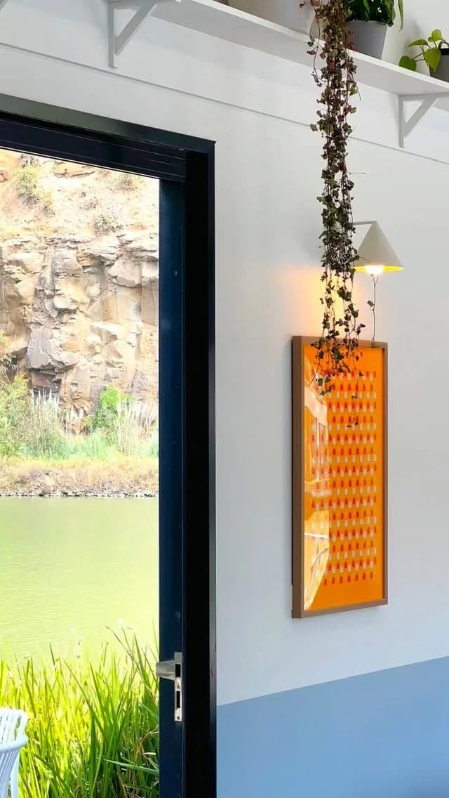 A doorway opening onto the lake